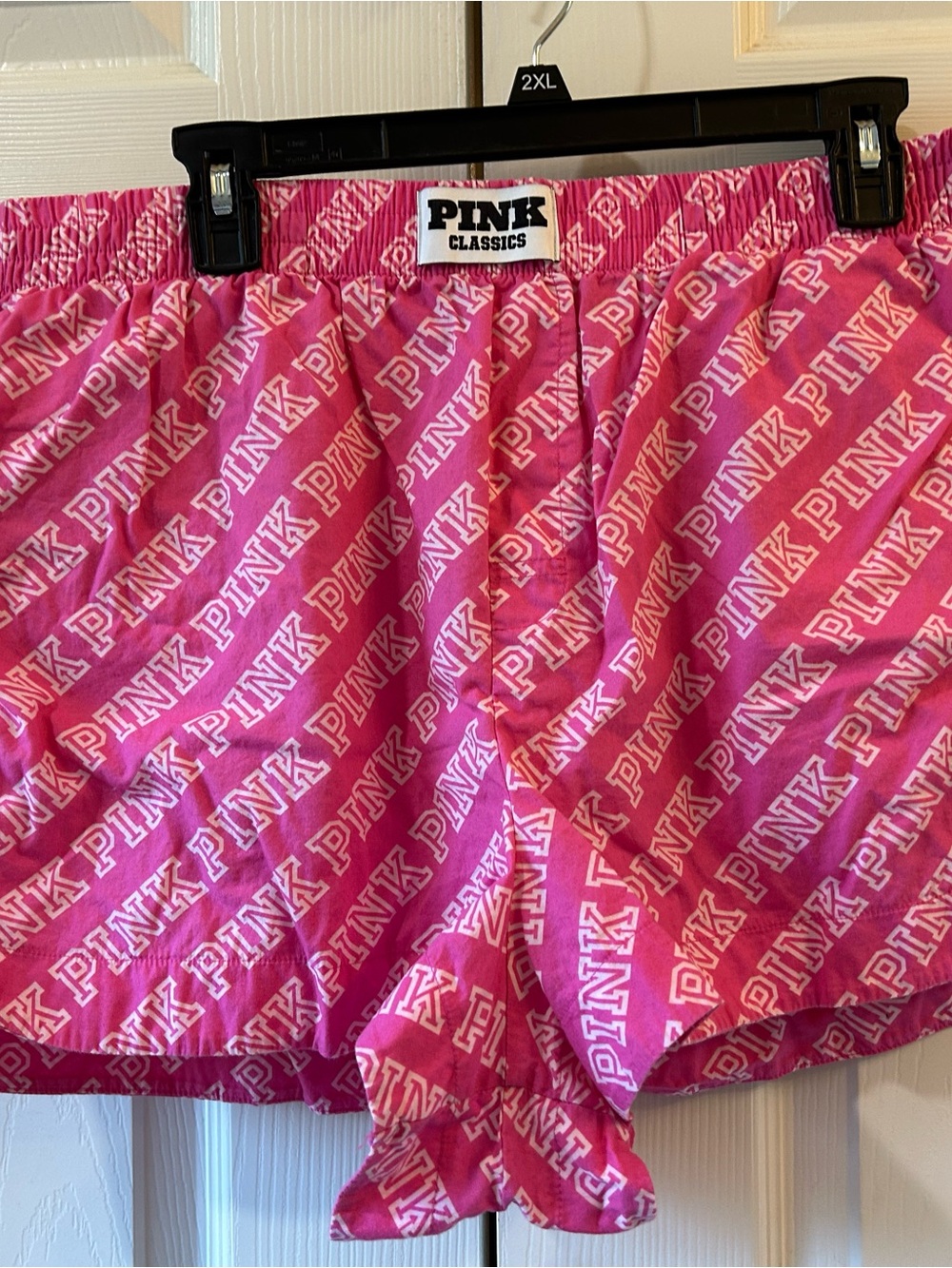 PINK Victoria's Secret Hot Pink Logo Lounge Shorts
